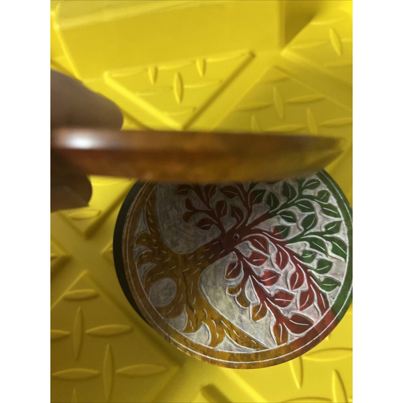 NWT Hand carved Soapstone Rainbow Tree Of Life Ash Incense Catcher - Picture 3 of 4